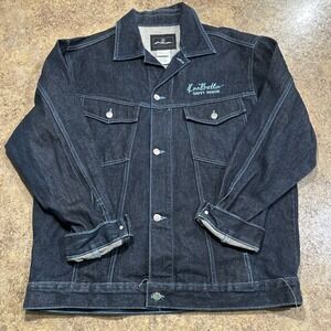 Vintage Y2k Kno Betta Denim Jacket Size Large Savvy Hip Hop Baggy Dark